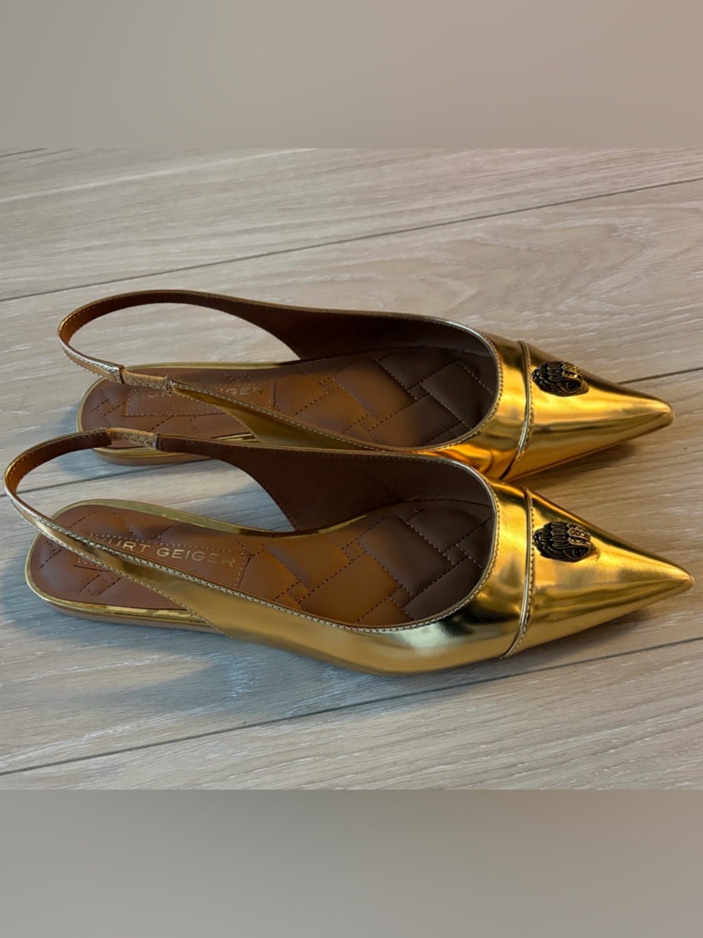 NEW Kurt Geiger Gold Flats